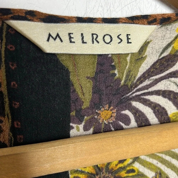 MELROSE Mixed Print Leopard Animal Floral Boho Sleeveless Flowy Popover Dress - Picture 8 of 9